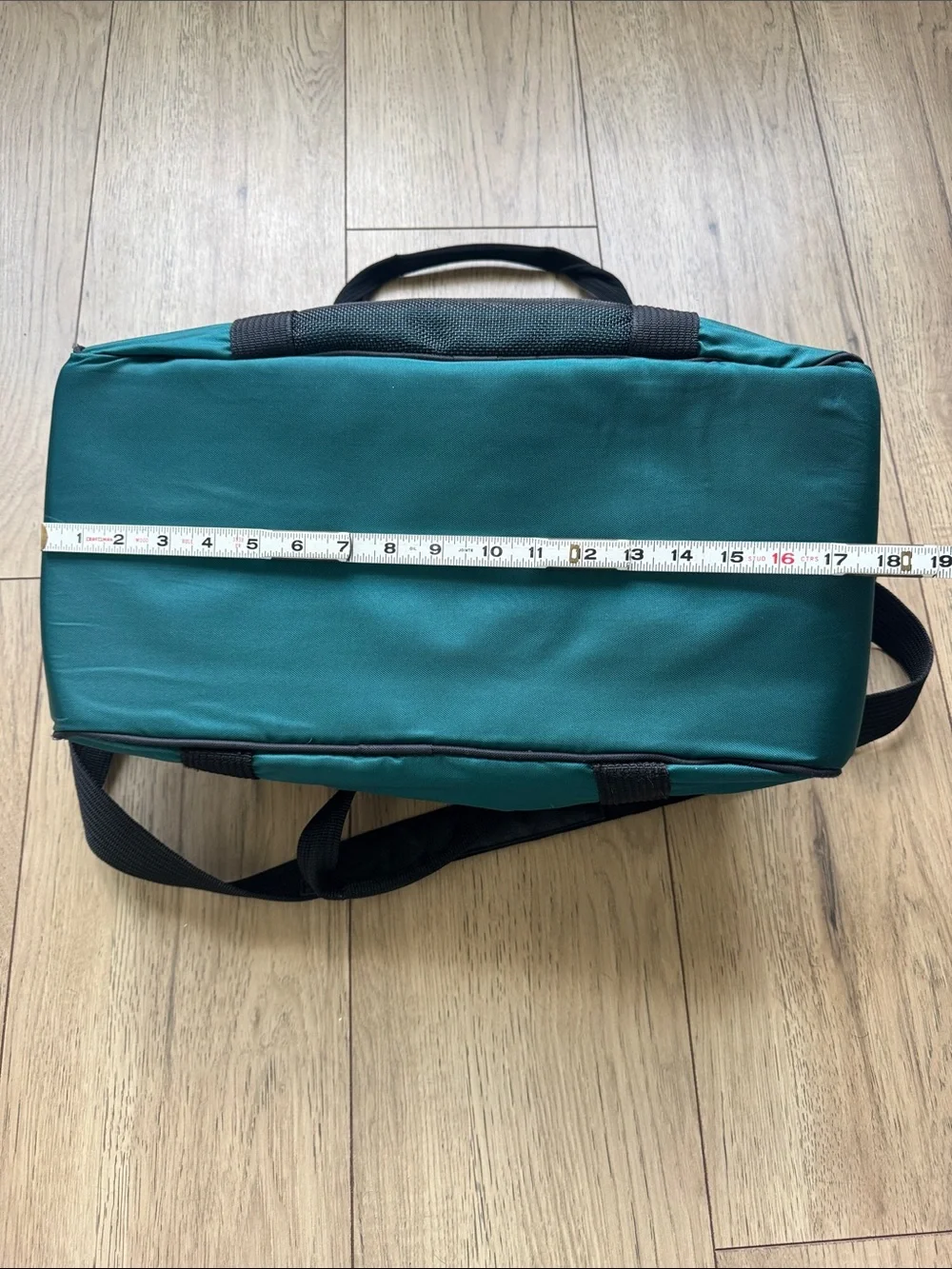 Vintage Nike Small Duffel Bag Green Black Red Long Strap Handles Full Zip